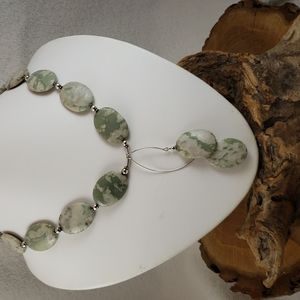 KGO Peace Jade & Sterling Silver Double Drop Necklace